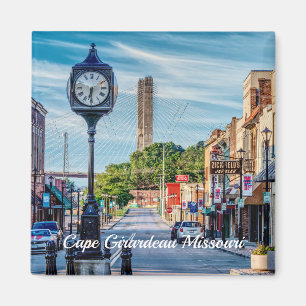 Clock im Stadtzentrum Cape Girardeau Magnet