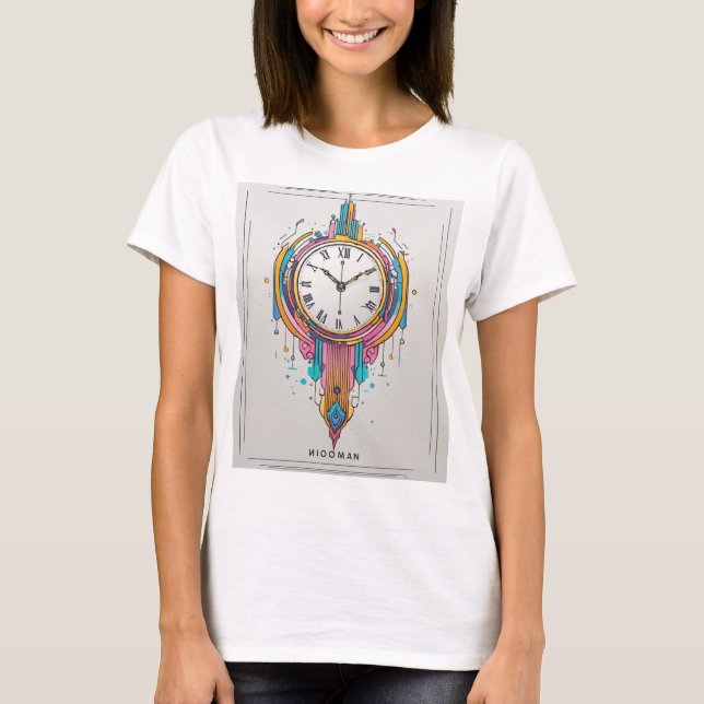 "Clock Logo T - Shirt - Zeitloser Stil mit moderne (Vorderseite)