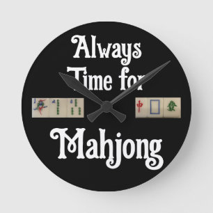 Clock-Mahjong-Fliesen Runde Wanduhr