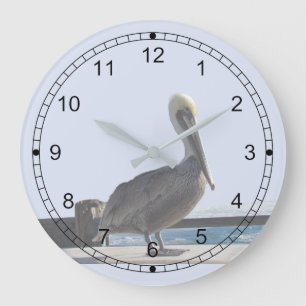 Clock - Pelican on Watch Große Wanduhr