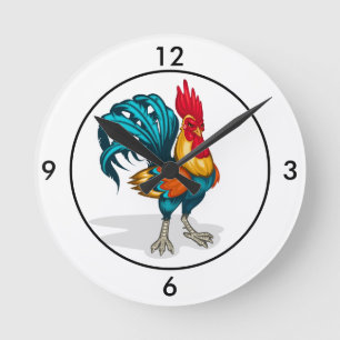 Clock-Rooster Runde Wanduhr
