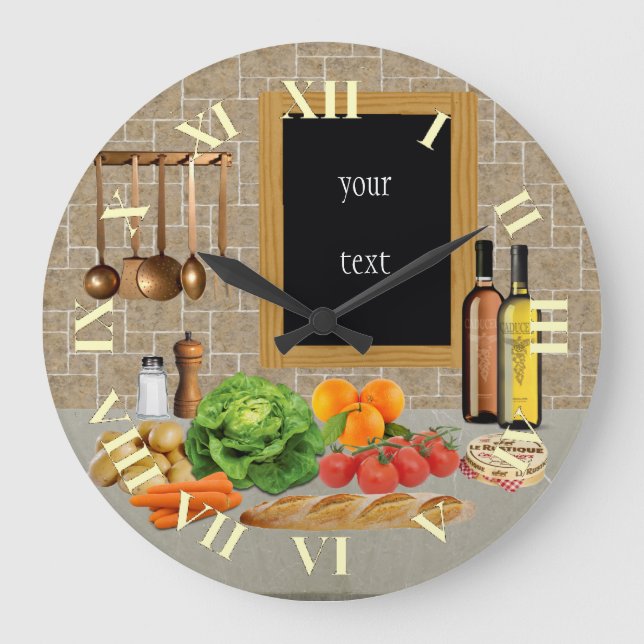 Clock Round Kitchen Große Wanduhr (Vorderseite)