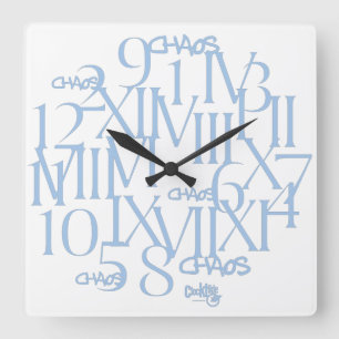CLOCK TILDE TIME IS CHAOS QUADRATISCHE WANDUHR