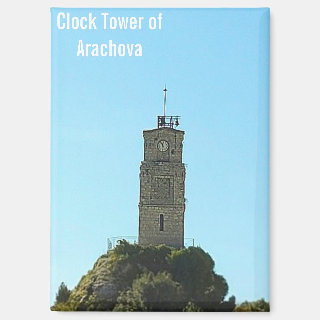 Clock Tower of Arachova Greece Magnet (Vorderseite)