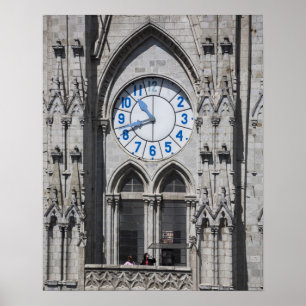 Clock towers at the National Basilica, Ecuador Poster