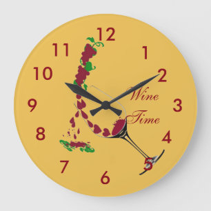 Clock~ Wein-Zeit Große Wanduhr