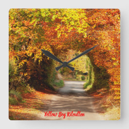 Clock Yellow Bog Kilcullen Quadratische Wanduhr
