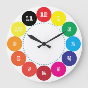 CLOCK Zifferblatt riesige Stundenzahlen blauer Sek Große Wanduhr