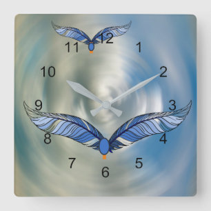 Clocks - Time Flies Quadratische Wanduhr