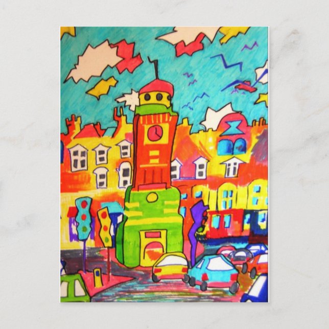 Clockturm Fun Postkarte (Vorderseite)