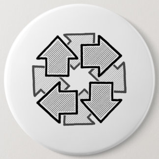 Clockwise Arrows Minimal Geometric White Variant 1 Button