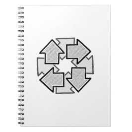 Clockwise Arrows Minimal Geometric White Variant 1 Notizblock