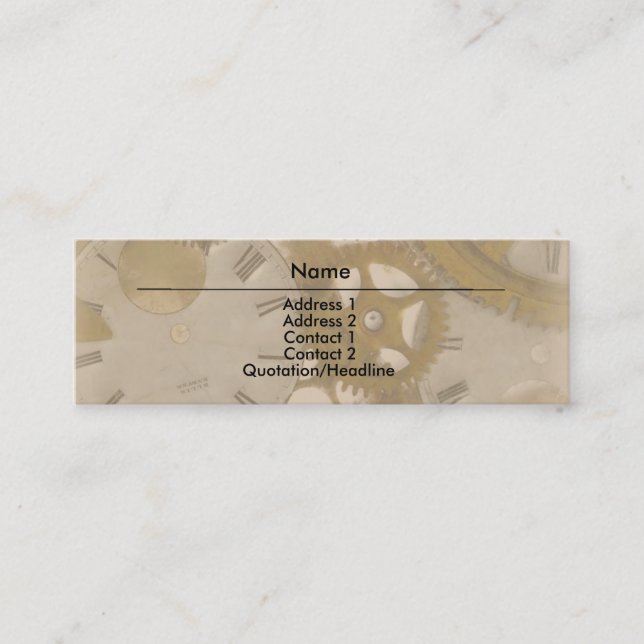 Clockwork Business Card Mini Visitenkarte (Vorderseite)