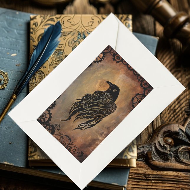 Clockwork Raven Rechteckiger Aufkleber (Von Creator hochgeladen)