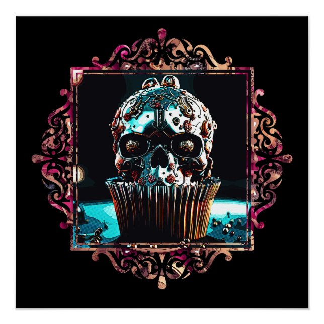Clockwork Skull Cupcake Poster (Vorderseite)