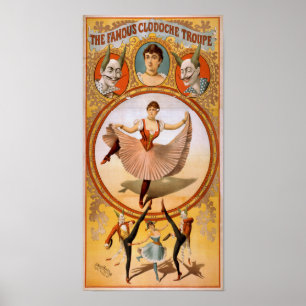 CLODOCHE TROUPE French CircusAct VAUDEVILLE Poster
