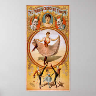 CLODOCHE TROUPE French CircusAct VAUDEVILLE Poster