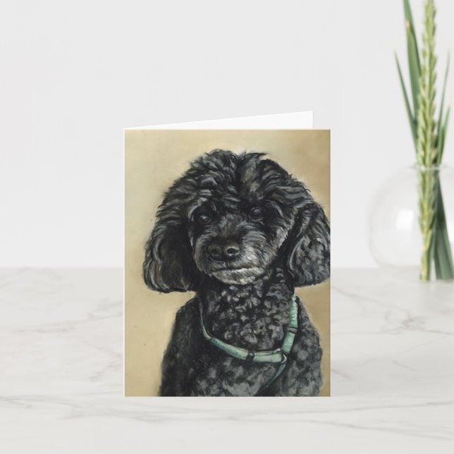 "Cloe" Poodle Dog Art Note Card Karte (Vorderseite)