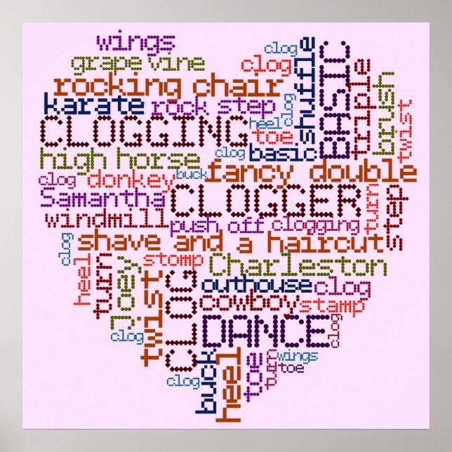 Clogger Clogging Word Art Poster (Vorne)