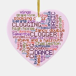 Clogger verstopfenwort-Kunst-Herz Keramik Ornament
