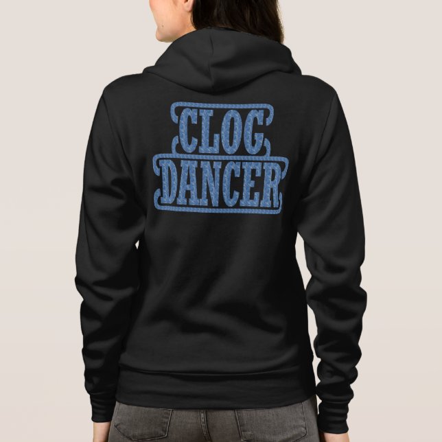 Clogging Clog Wirbel Blue Dancers Typografy Hoodie (Rückseite)