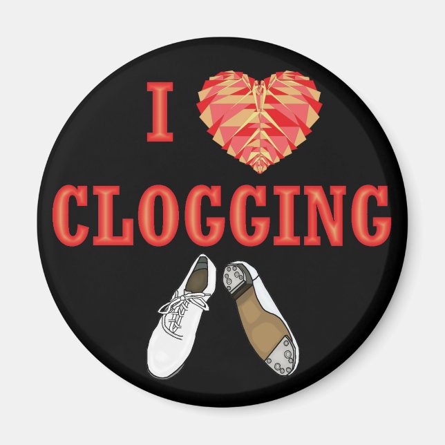 Clogging I Love Heart Dancing Clogger Magnet (Vorne)