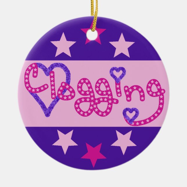 Clogging Liebe Stars Herz rosa Keramikornament (Vorne)