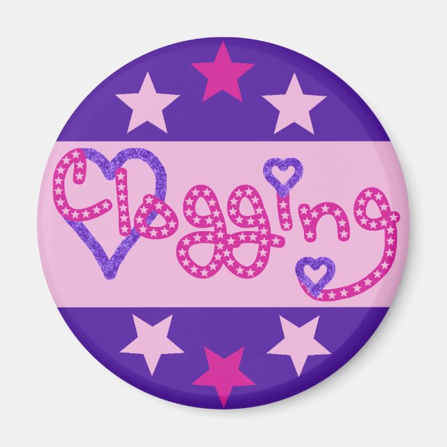 Clogging Liebe Stars Herz rosa Magnet (Vorne)