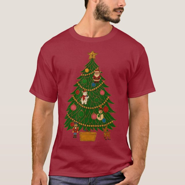 Cloisonne Art Christmas Tree Character Ornaments T-Shirt (Vorderseite)