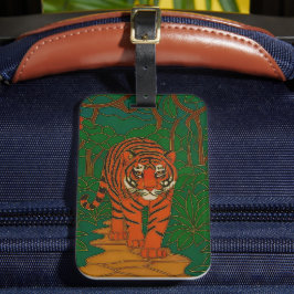 Cloisonne Art Tiger on the Jungle Path Gepäckanhänger