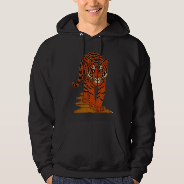 Cloisonne Art Tiger on the Jungle Path Hoodie (Vorderseite)