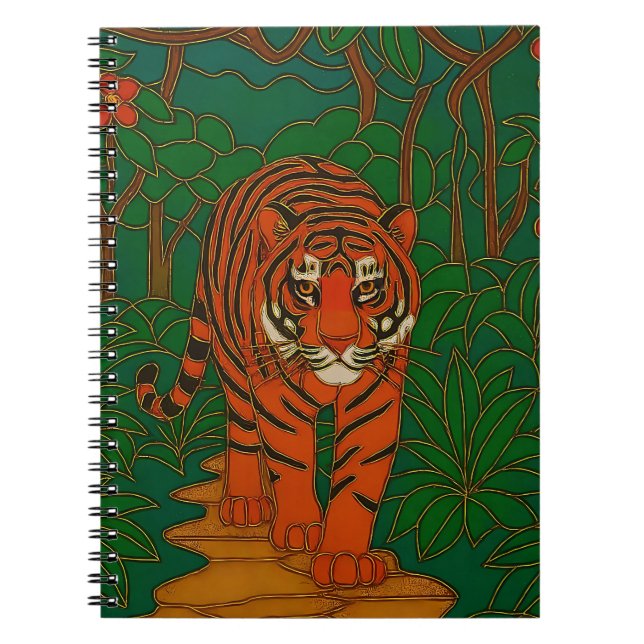 Cloisonne Art Tiger on the Jungle Path Notizblock (Vorderseite)