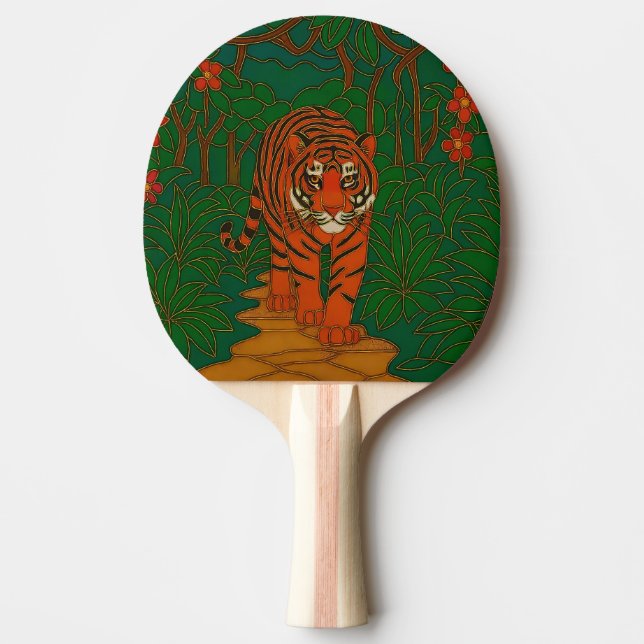 Cloisonne Art Tiger on the Jungle Path Tischtennis Schläger (Vorderseite)