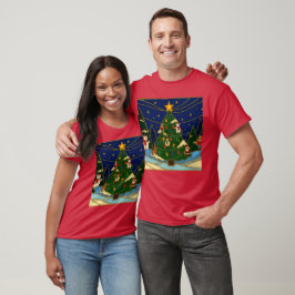 Cloisonne Art Whimsical Forest Classic Christmas  T-Shirt
