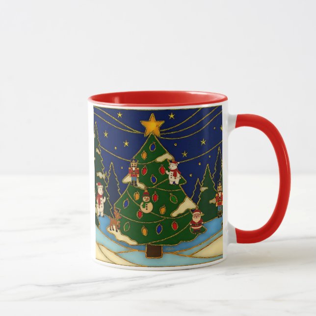 Cloisonne Art Whimsical Forest Classic Christmas  Tasse (Rechts)