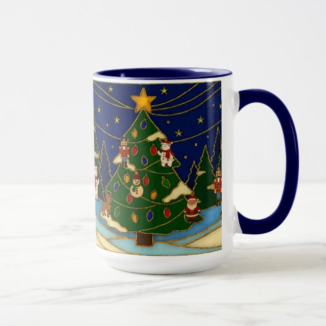 Cloisonne Art Whimsical Forest Classic Christmas  Tasse (Rechts)