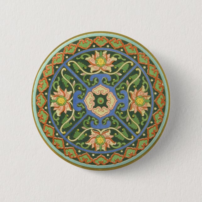 Cloisonne China Patter Asian Oriental Button (Vorderseite)
