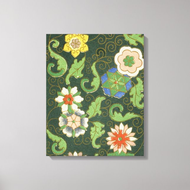 Cloisonne China Patter Asian Oriental Leinwanddruck (Vorderseite)