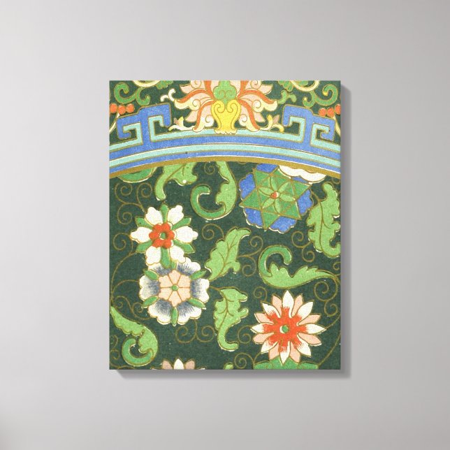 Cloisonne China Patter Asian Oriental Leinwanddruck (Vorderseite)