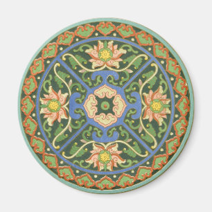 Cloisonne China Patter Asian Oriental Magnet