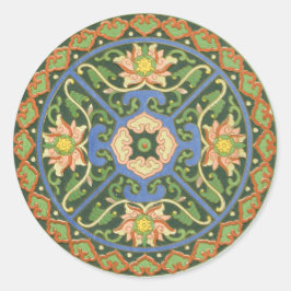 Cloisonne China Patter Asian Oriental Runder Aufkleber