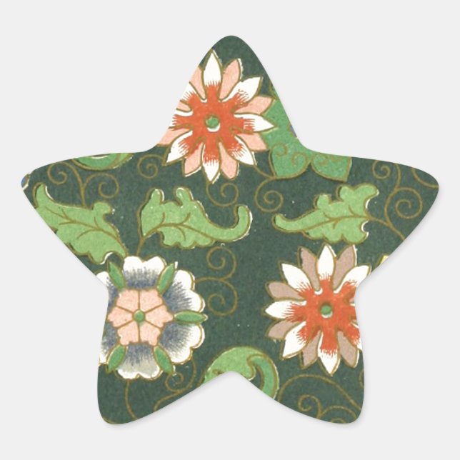 Cloisonne China Patter Asian Oriental Stern-Aufkleber (Vorderseite)