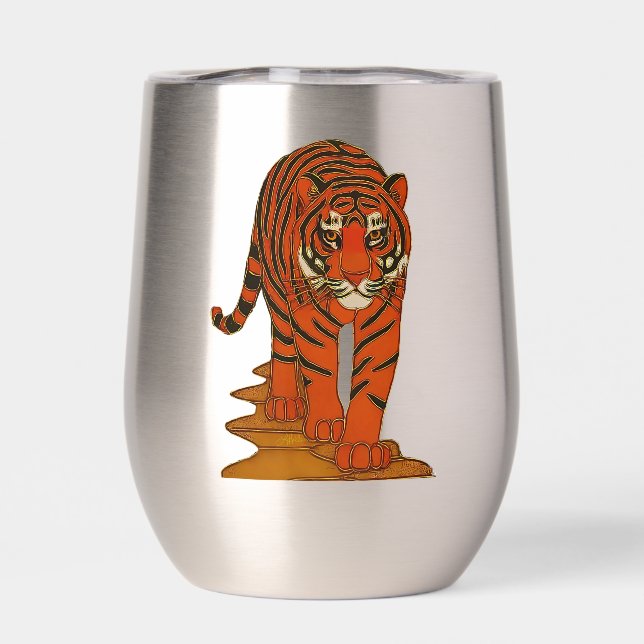 Cloisonne Kunst Tiger auf dem Dschungelpfad (Rückseite)