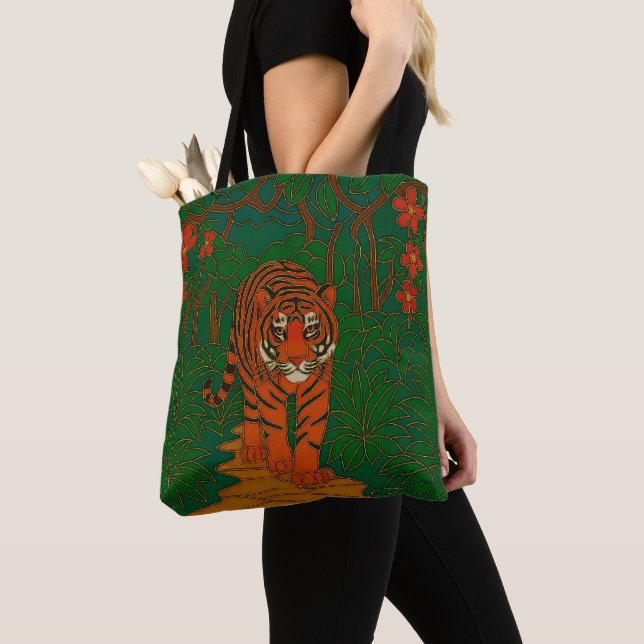 Cloisonne Kunst Tiger auf dem Dschungelpfad (Von Nahem)