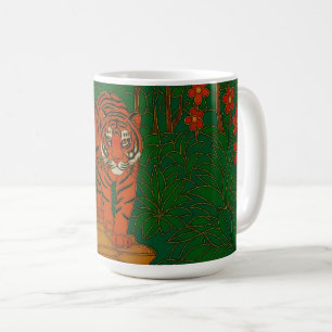 Cloisonne Kunst Tiger auf dem Dschungelpfad Kaffeetasse