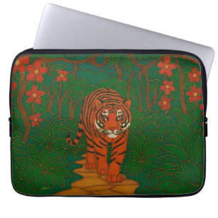 Cloisonne Kunst Tiger auf dem Dschungelpfad Laptopschutzhülle