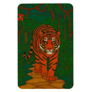 Cloisonne Kunst Tiger auf dem Dschungelpfad Magnet