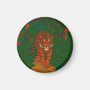Cloisonne Kunst Tiger auf dem Dschungelpfad Magnet