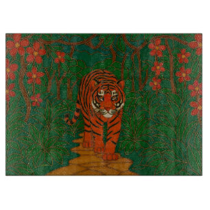 Cloisonne Kunst Tiger auf dem Dschungelpfad Schneidebrett