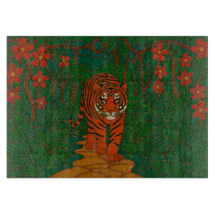 Cloisonne Kunst Tiger auf dem Dschungelpfad Schneidebrett